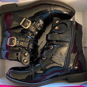 Black combat boots